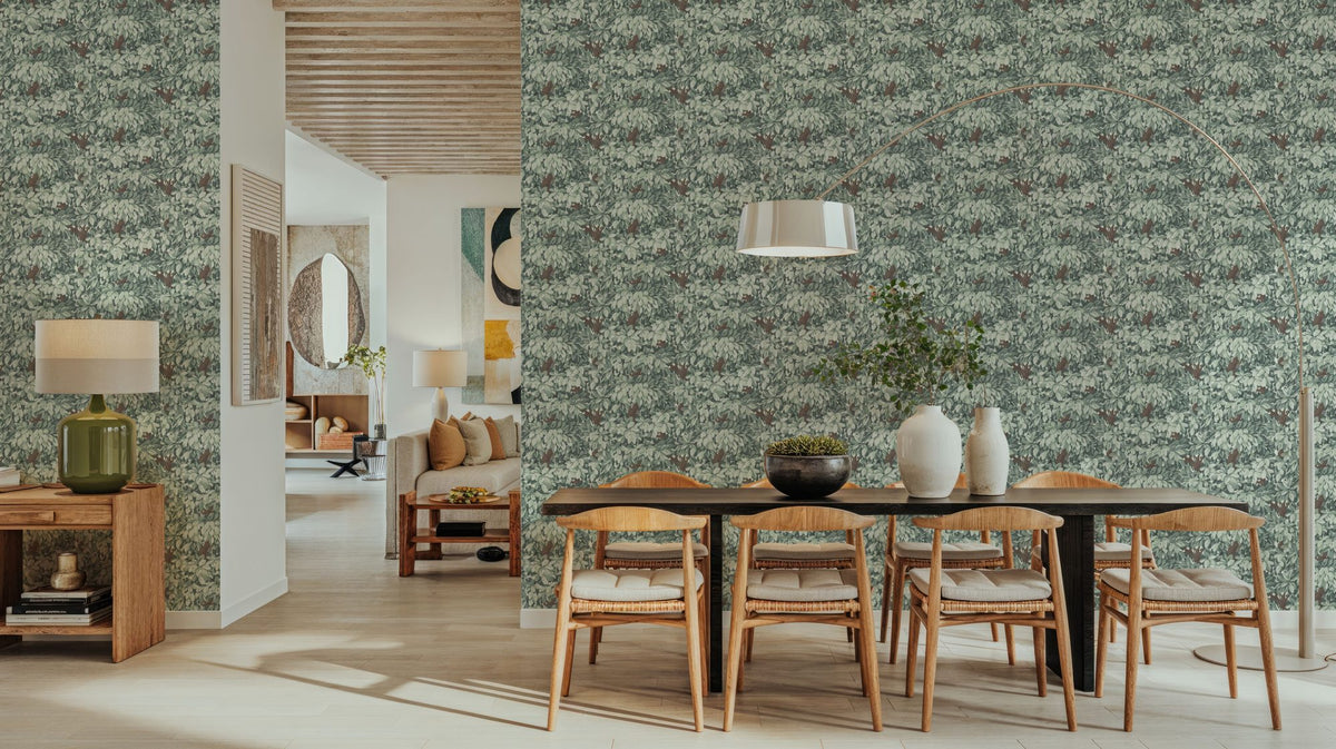 Tree Bower, French Green Mural Wallpaper - room preview 02