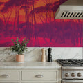 Mediterranean Pine Landscape, Sunset Mural Wallpaper - room preview 02