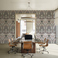 Floral Art Deco Aura, Sand Mural Wallpaper - room preview 02