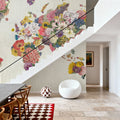 Botanical Floral Map Light Mural Wallpaper - room preview 02