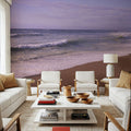 Crimson Stroll by the Shore Mural Wallpaper - room preview 02