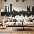Quito Ecuador Skyline Black & White Mural Wallpaper - room preview 02