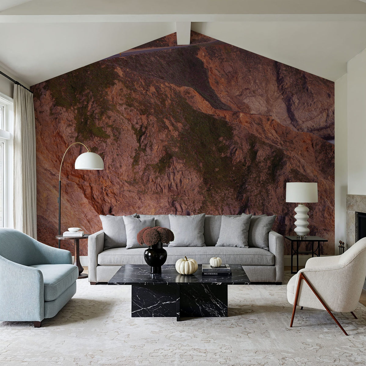 Coastal Cliff Highway Mural Wallpaper - room preview 02