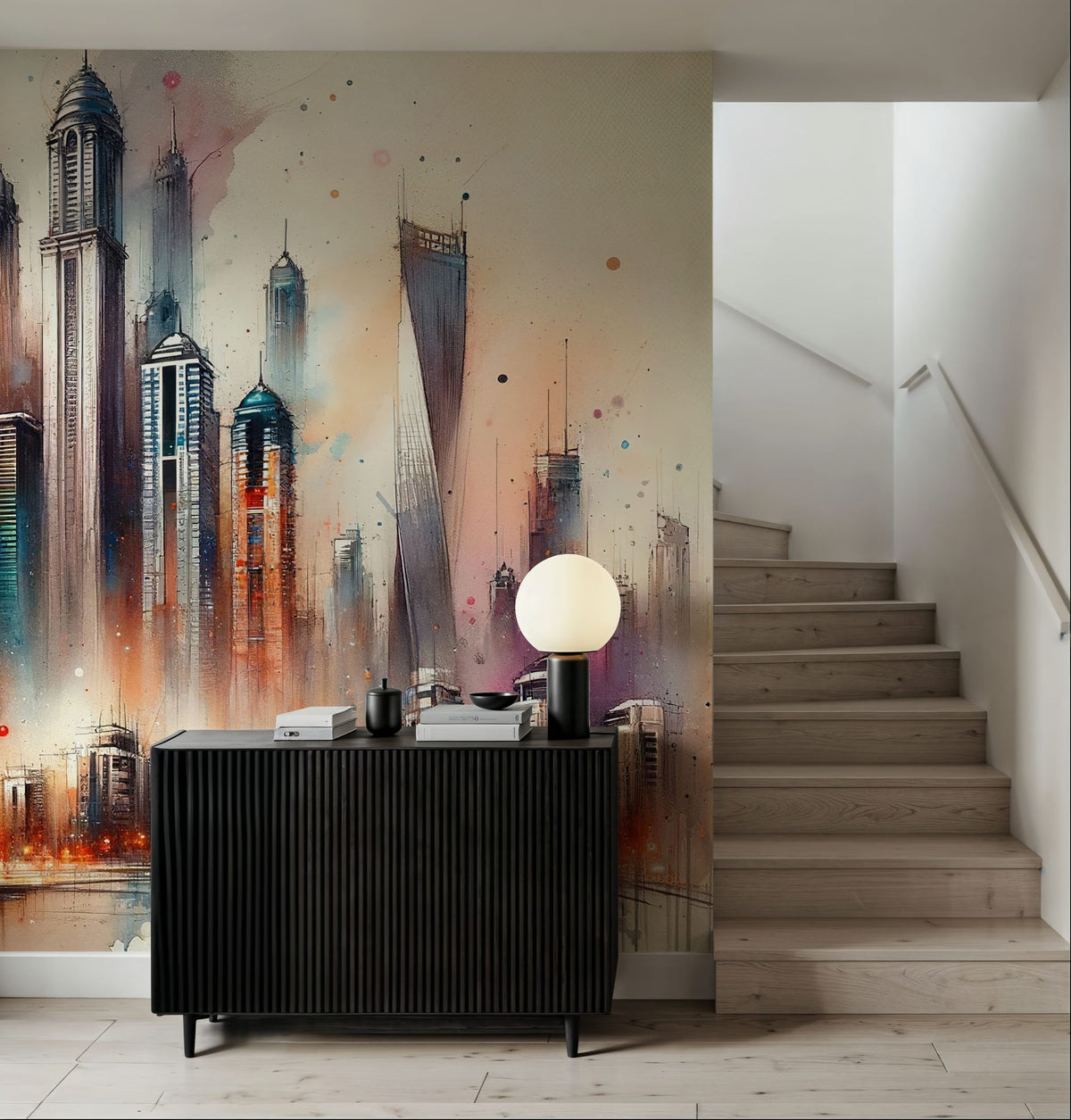 Dubai's Dreamlike Horizon Mural Wallpaper - room preview 02