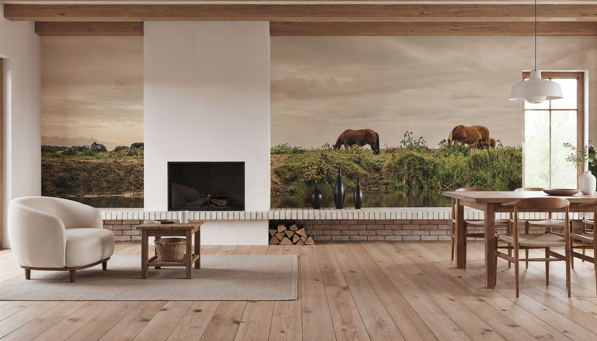 Idyll on the River Mural Wallpaper - room preview 02