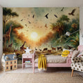 Harmony and Diversity in the Jungle's Heart Mural Wallpaper - room preview 02