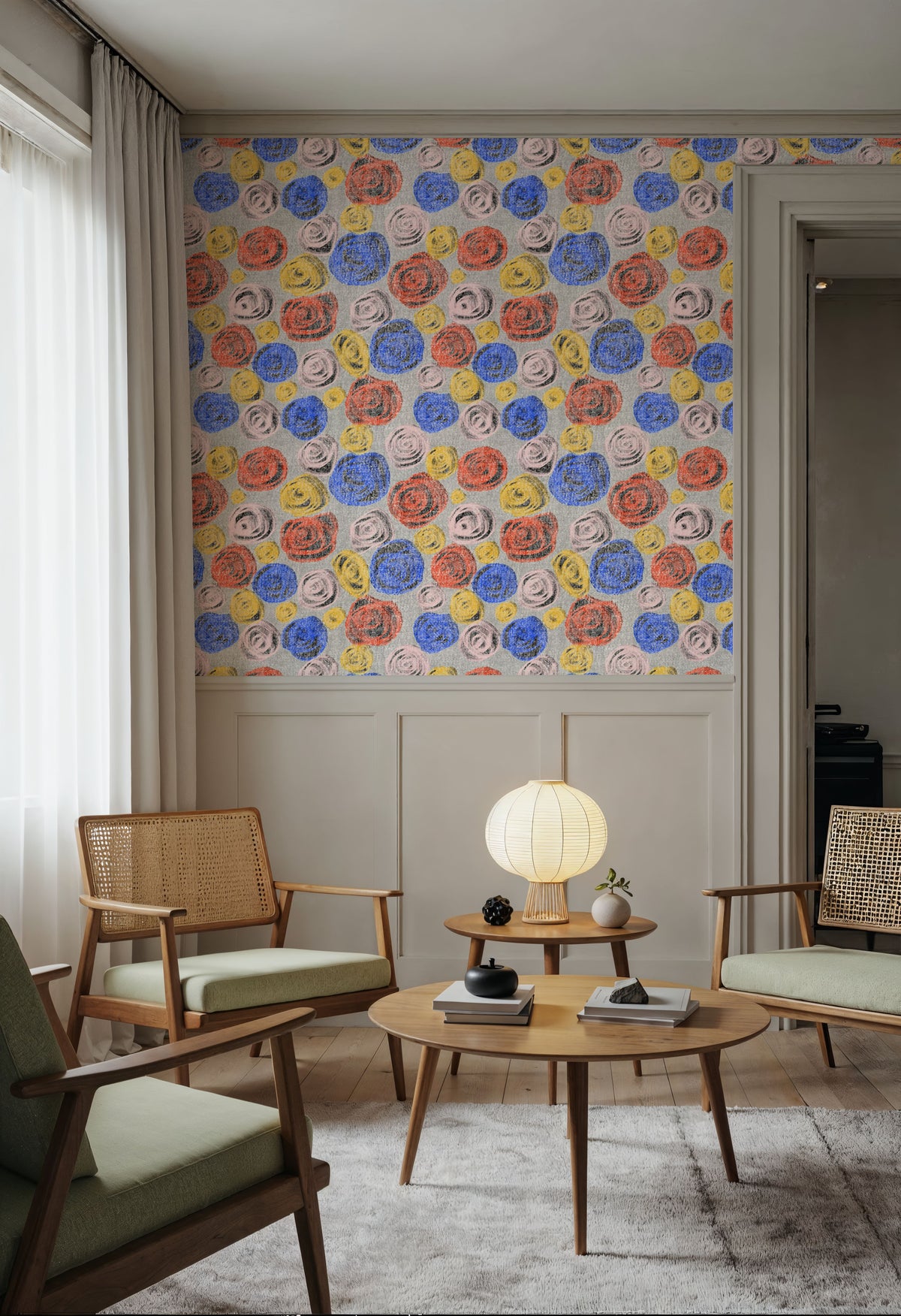 Rose Buns Mural Wallpaper - room preview 02