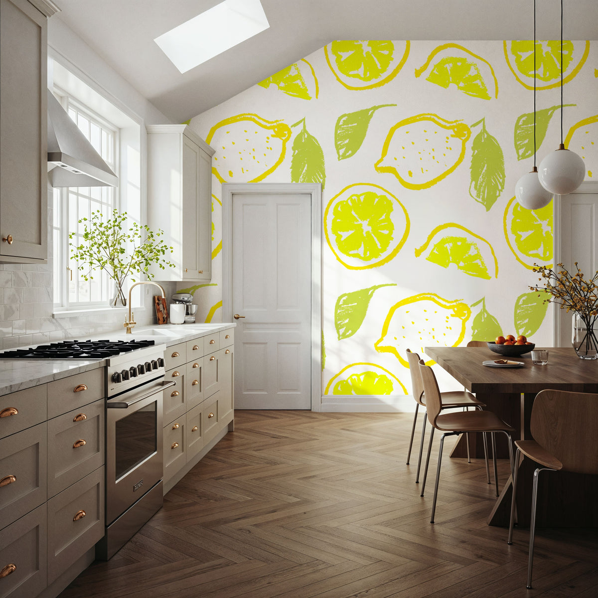 Summer Lemon Love Mural Wallpaper - room preview 02