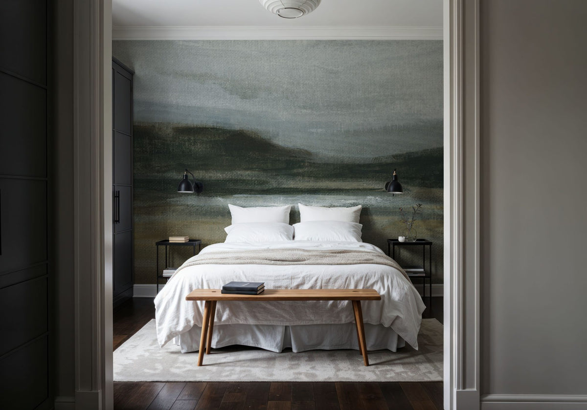 Misty River Valley Mural Wallpaper - room preview 02