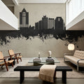 Roanoke Virginia Skyline Concrete Mural Wallpaper - room preview 02