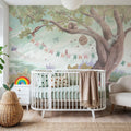 Oak Hill Slumber, Morning Fog Mural Wallpaper - room preview 02