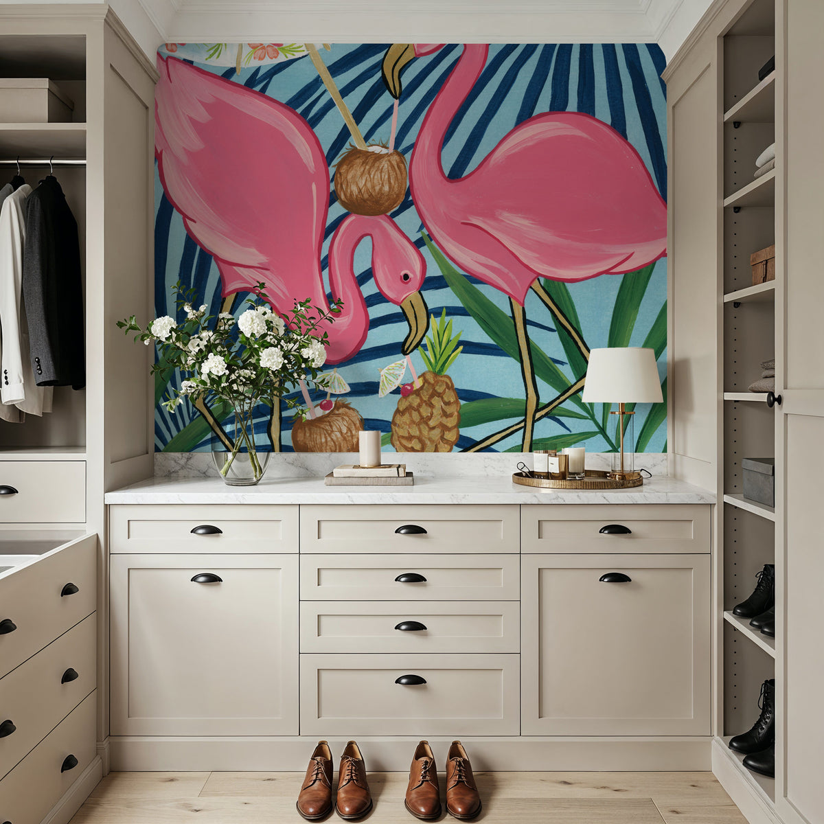 Flamingo Happy Hour I Mural Wallpaper - room preview 02