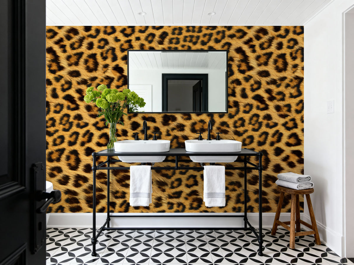 Leopard Mural Wallpaper - room preview 02