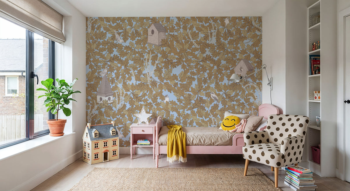 Bird House Oak, Autumn Mural Wallpaper - room preview 02