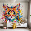 Kitten - Watercolor Spirit Animals Series Mural Wallpaper - room preview 02