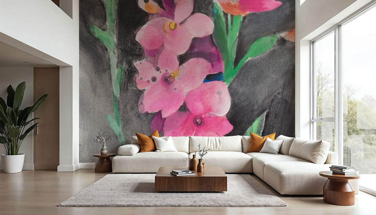 Midnight Blooms II Mural Wallpaper - room preview 02