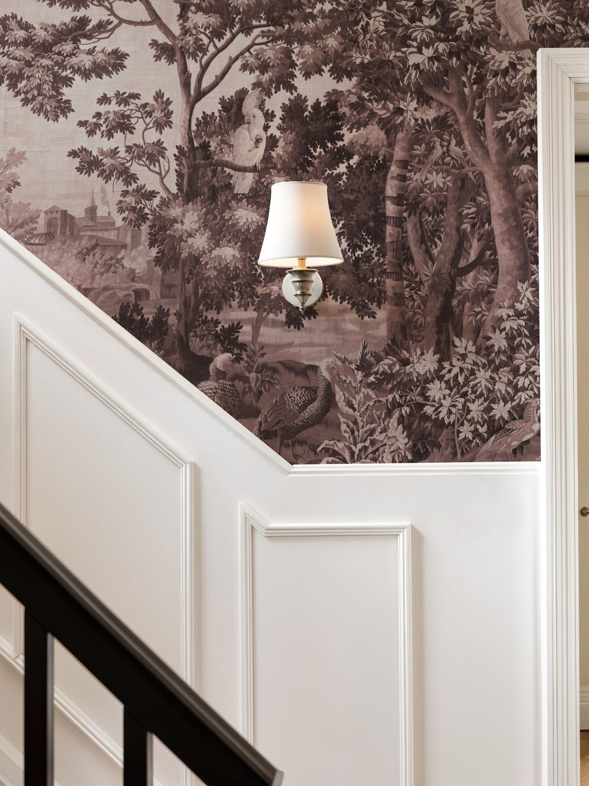 Enchanted Grove Tapestry, Burgundy Mural Wallpaper - room preview 03