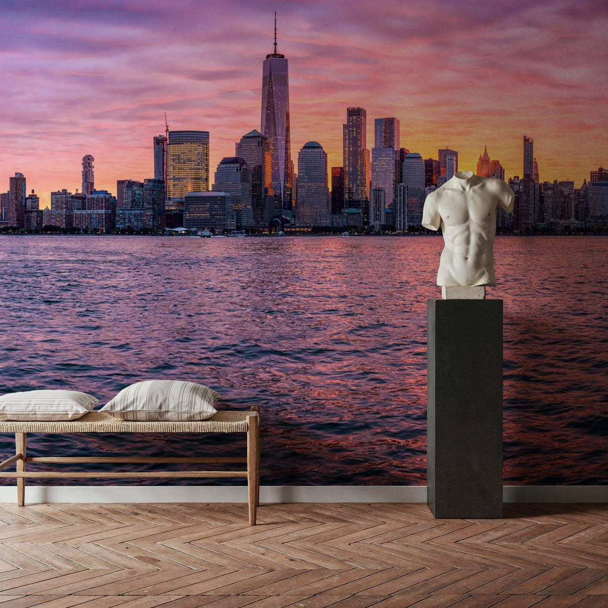 Dream NYC Sunrise Mural Wallpaper - room preview 02