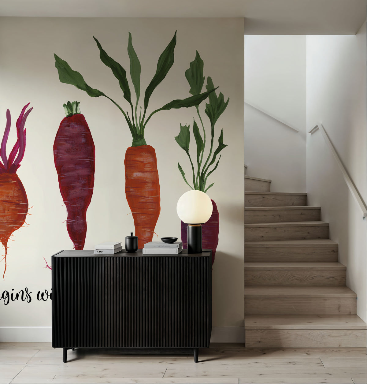 Soul Food Begins with Roots Mural Wallpaper - room preview 02