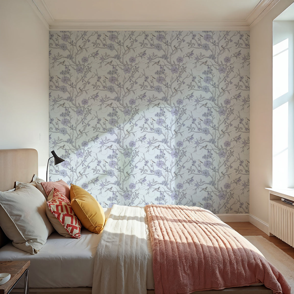 Trailing Tree of Life, Blue Mural Wallpaper - room preview 02