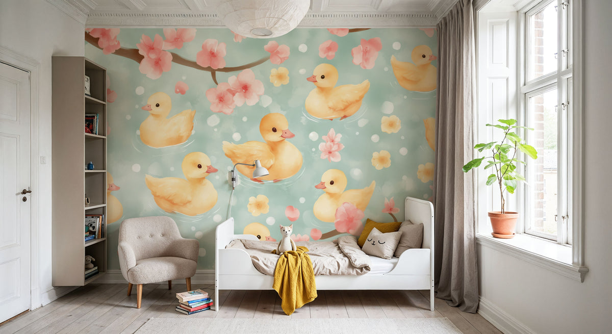 Darling Ducklings Mural Wallpaper - room preview 02