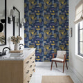 Homley Geometry, Navy Mural Wallpaper - room preview 02