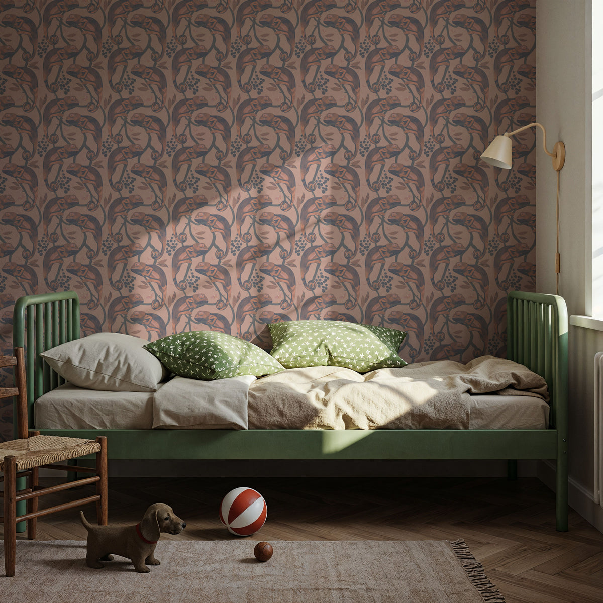 Chamelion Burnt Orange Mural Wallpaper - room preview 02