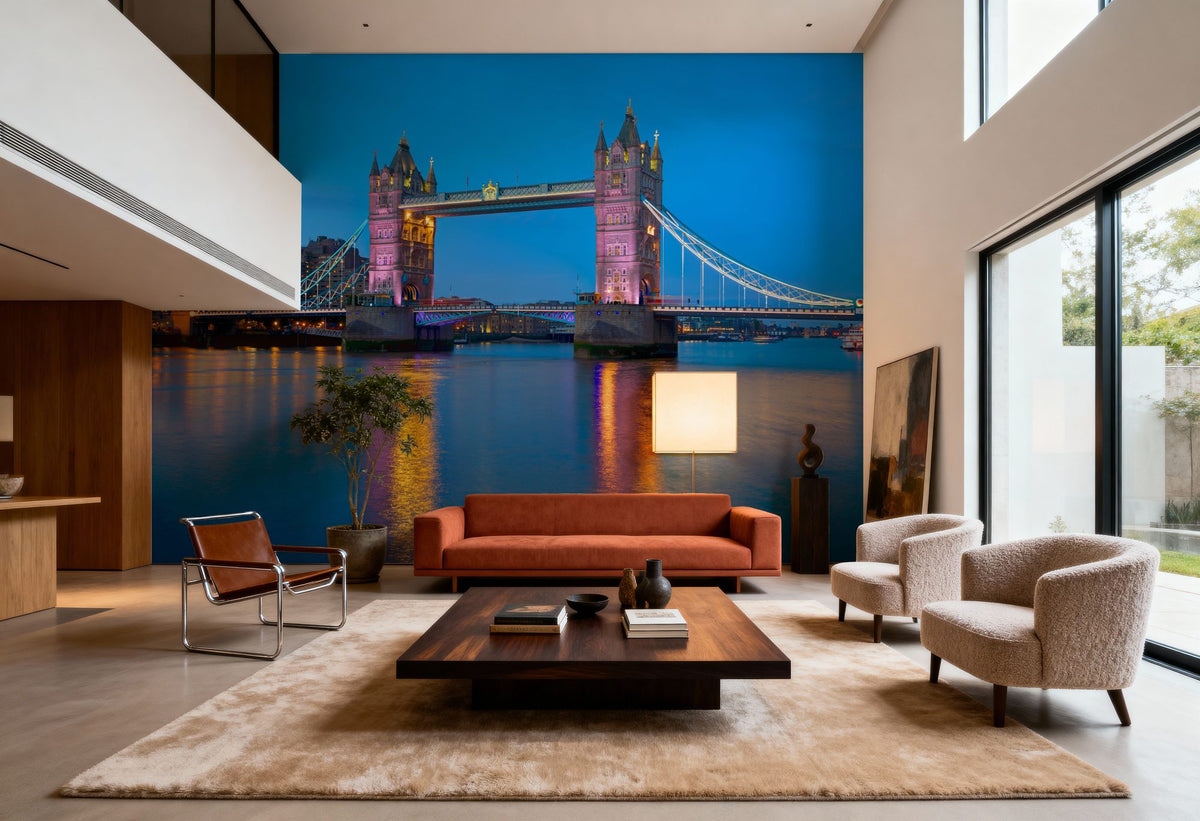 Purple Thames Twilight Mural Wallpaper - room preview 02