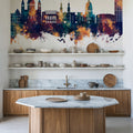 Mainz Germany Skyline Blue & Bronze Mural Wallpaper - room preview 02
