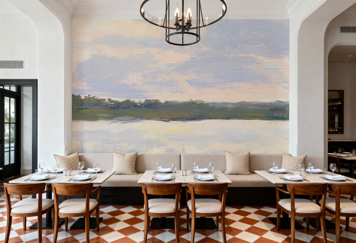 Peace Sunrise on the Water Mural Wallpaper - room preview 02