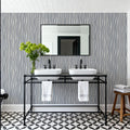Swaying Lines, Dove Blue Mural Wallpaper - room preview 02