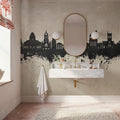 Paisley Skyline Concrete Mural Wallpaper - room preview 02