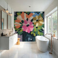 Painterly Florals in Vase I Mural Wallpaper - room preview 02