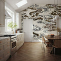 Ukiyo-e Clouds, Browns Mural Wallpaper - room preview 02
