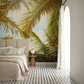 Looking Through Palm Leaves Mural Wallpaper - room preview 02