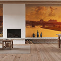 Dresden and Elbe River At Sunset Mural Wallpaper - room preview 02