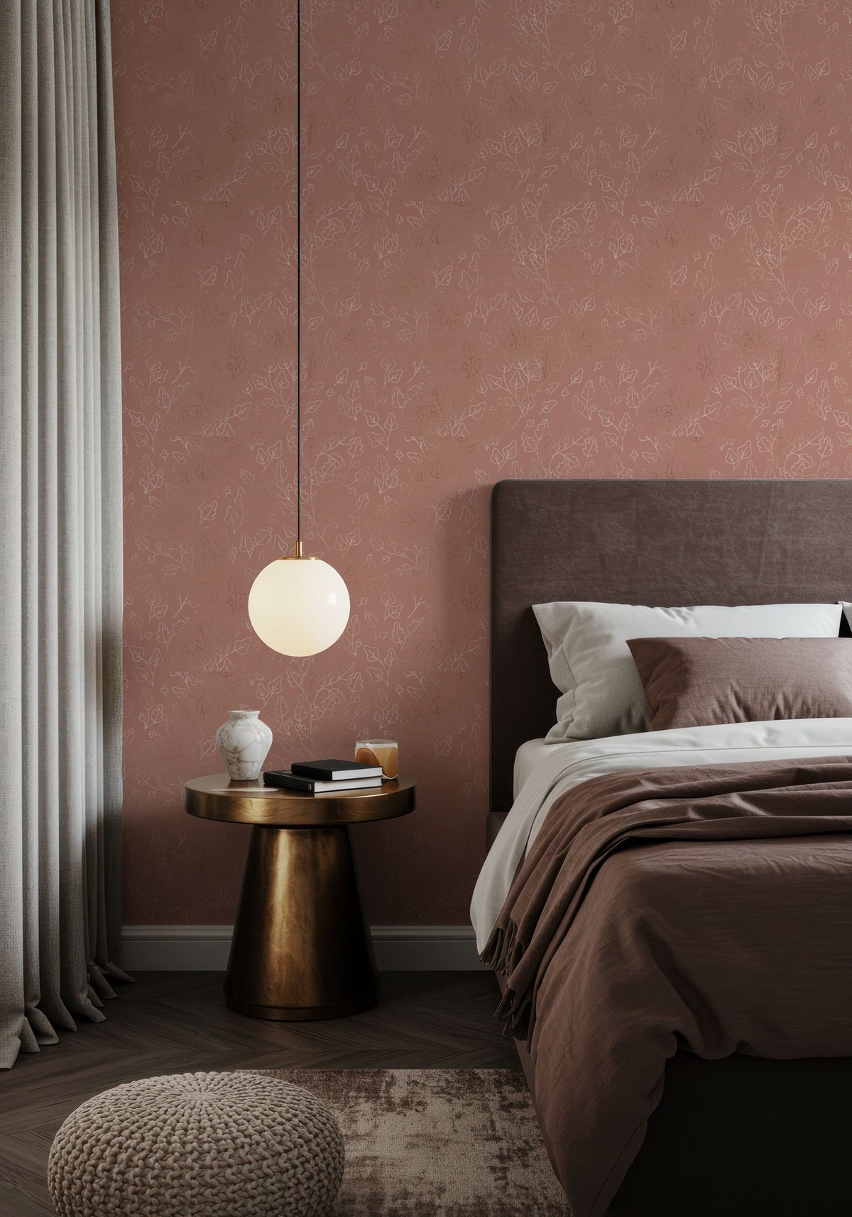 Shimmering Leaves Mural Wallpaper - room preview 02