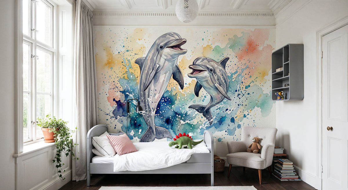 Dolphins - Spirit Animals Series Mural Wallpaper - room preview 02