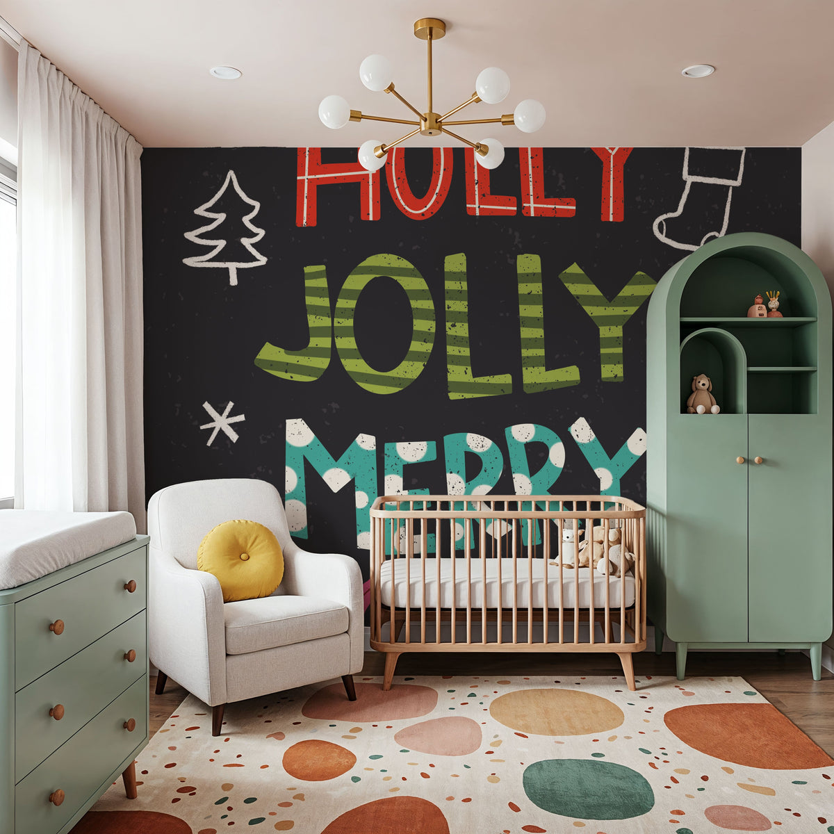 Holiday Wishes II Mural Wallpaper - room preview 02