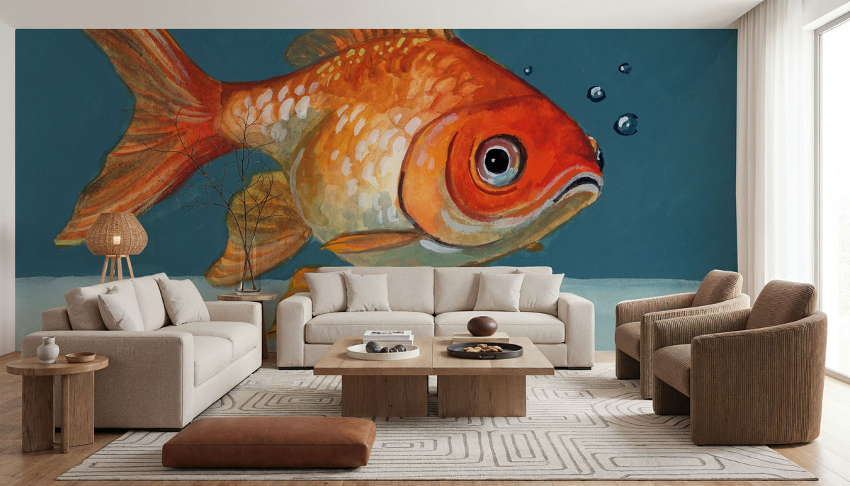 Goldfish Chillin Mural Wallpaper - room preview 02