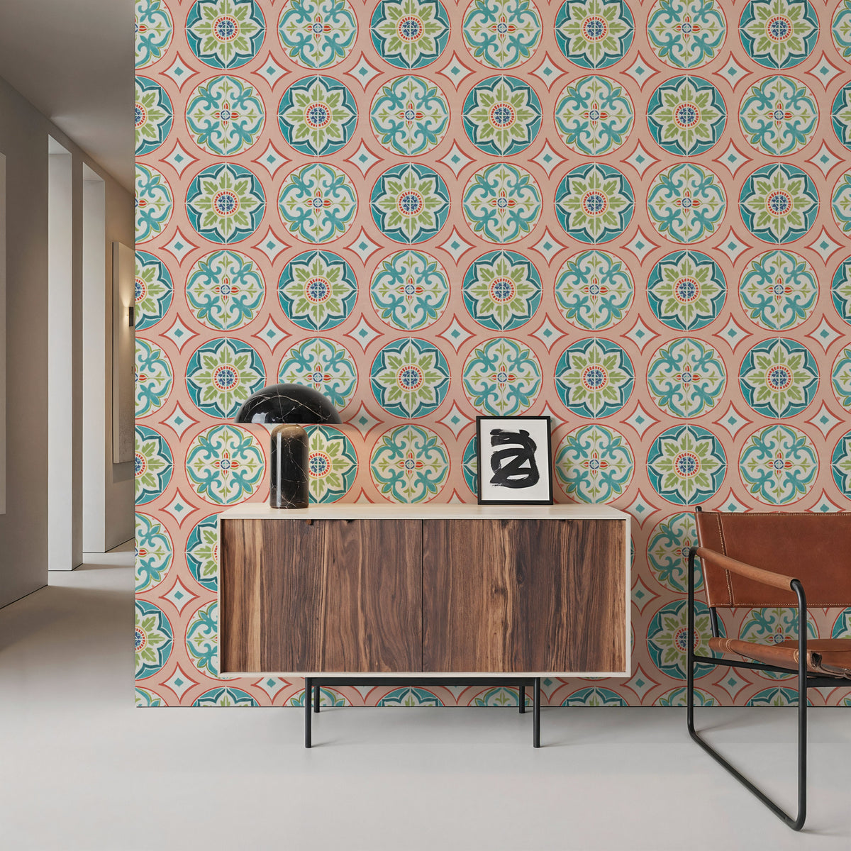 Kaleido Coral Mural Wallpaper - room preview 02