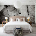 Lioness Square BW Mural Wallpaper - room preview 02