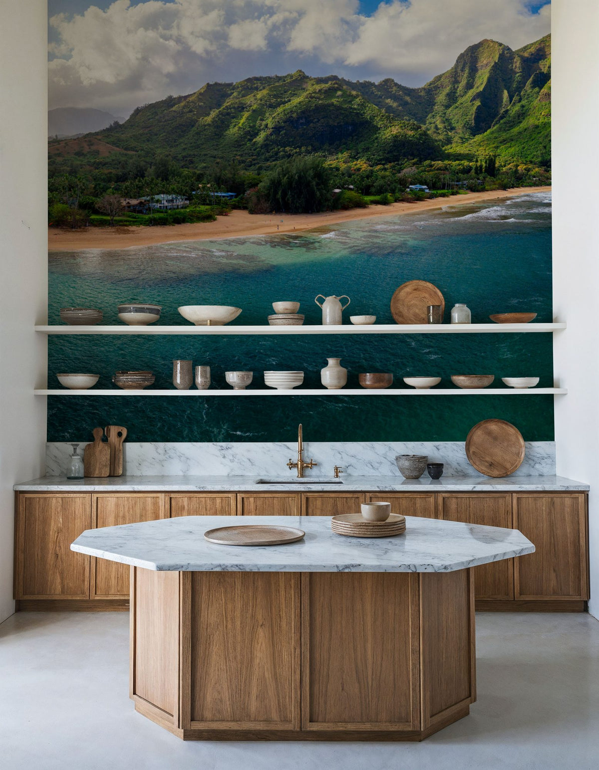Na Pali Mountains Mural Wallpaper - room preview 02