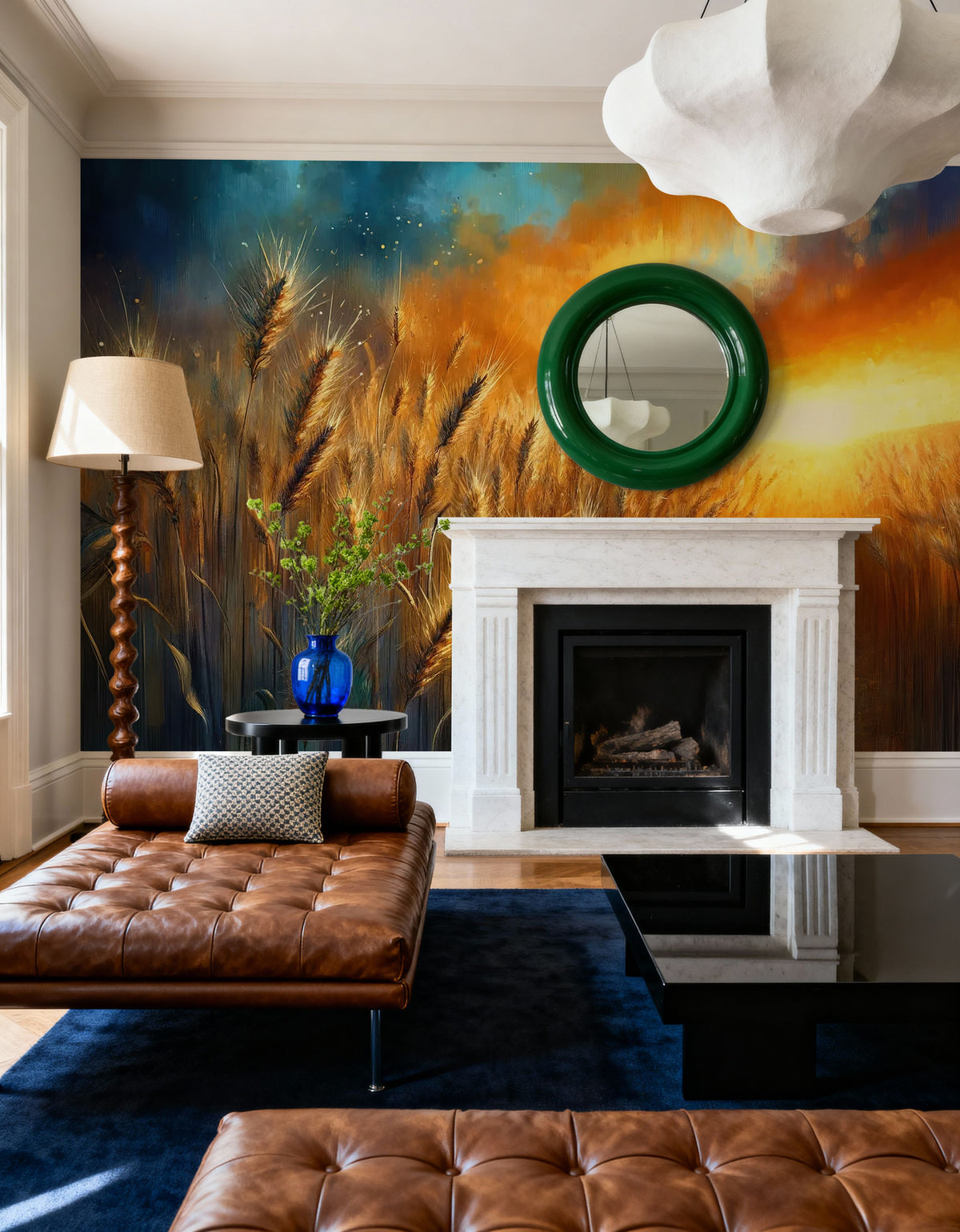 Wheat Field At a Radiant Sunset Mural Wallpaper - room preview 02