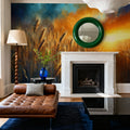 Wheat Field At a Radiant Sunset Mural Wallpaper - room preview 02