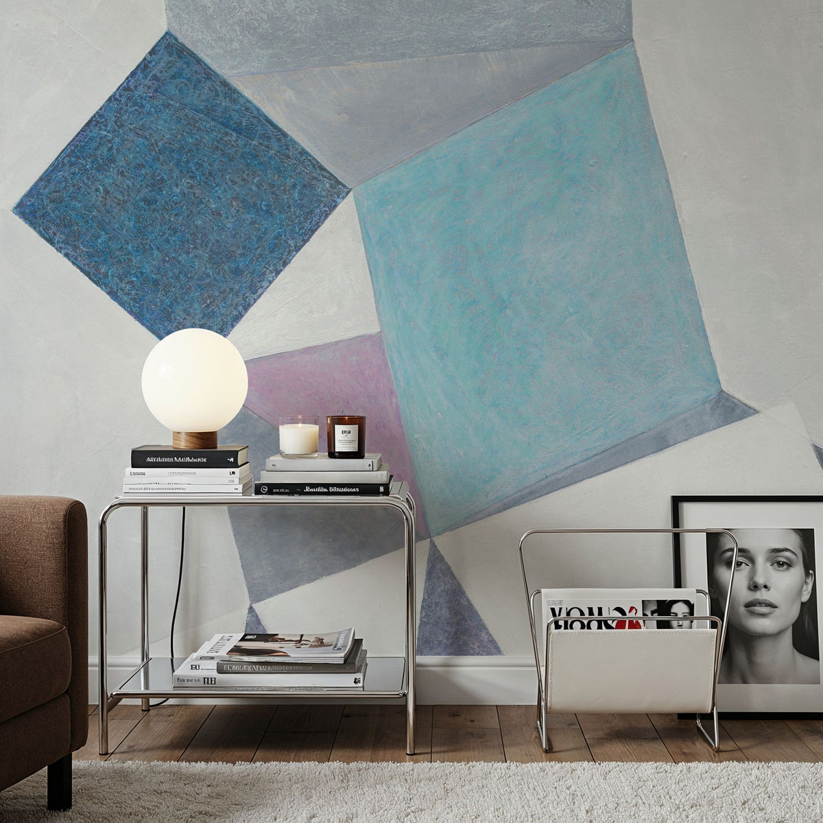 Paper Cut Cubes Mural Wallpaper - room preview 02