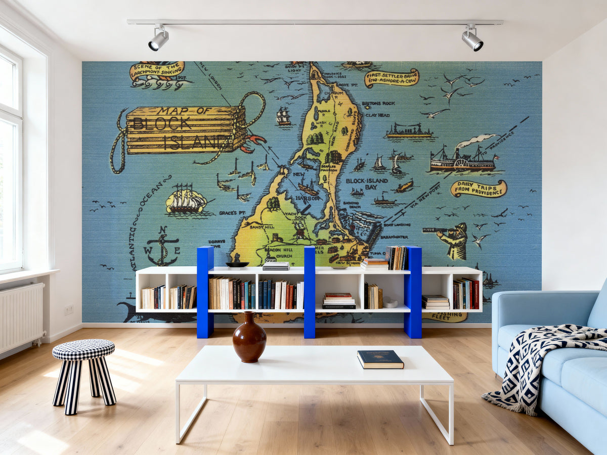 Greetings From Keys Map Mural Wallpaper - room preview 02