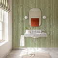 Veneer Lines, Green Mural Wallpaper - room preview 02