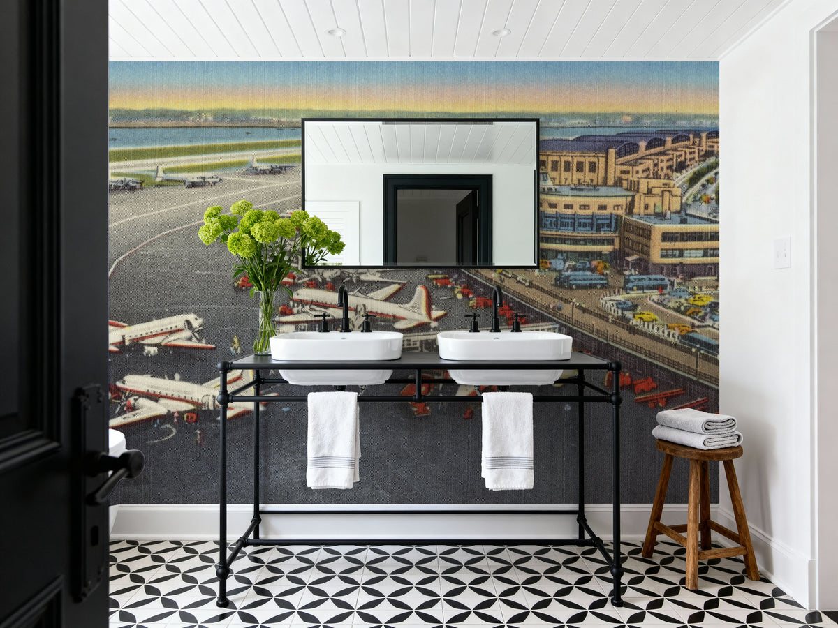 Greetings From the Airport Mural Wallpaper - room preview 02