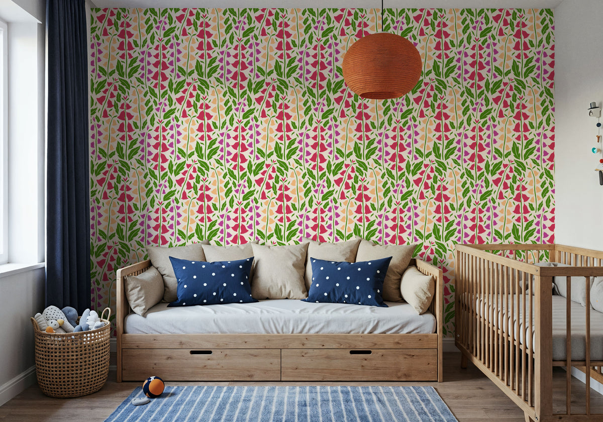 Foxgloves Mural Wallpaper - room preview 02